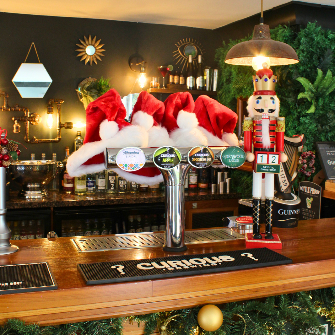 Christmas Decorated Bar at Edenwood Place